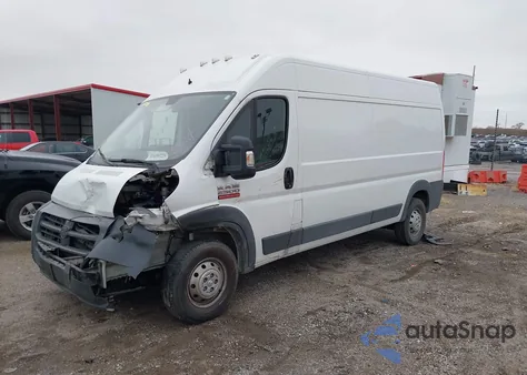 2017 Ram Promaster 2500 High Roof 159 Wb из США, поврежденный, VIN 3C6TRVDG5HE529008